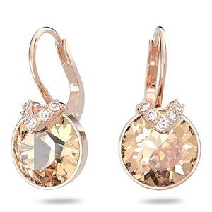 Women's Bella V Earrings Collection, Pink Crystals